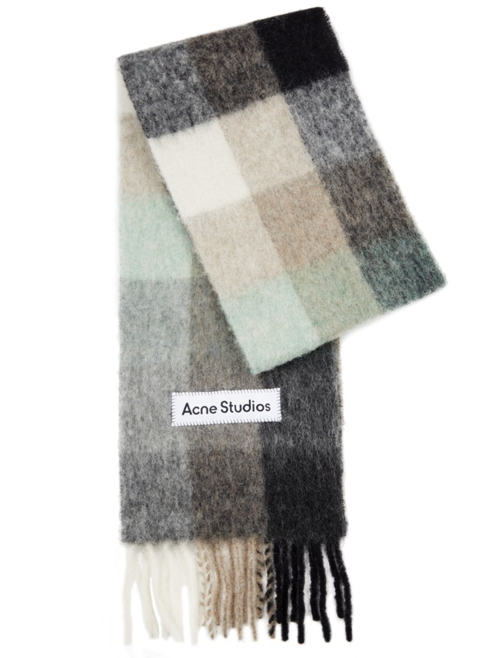 Acne Studios Vally checked alpaca-blend scarf